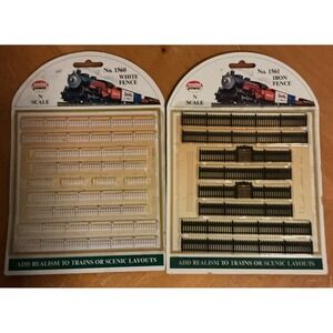 Model Power N Scale No. 1560 White Fence And #1561 Iron Fence, NIP